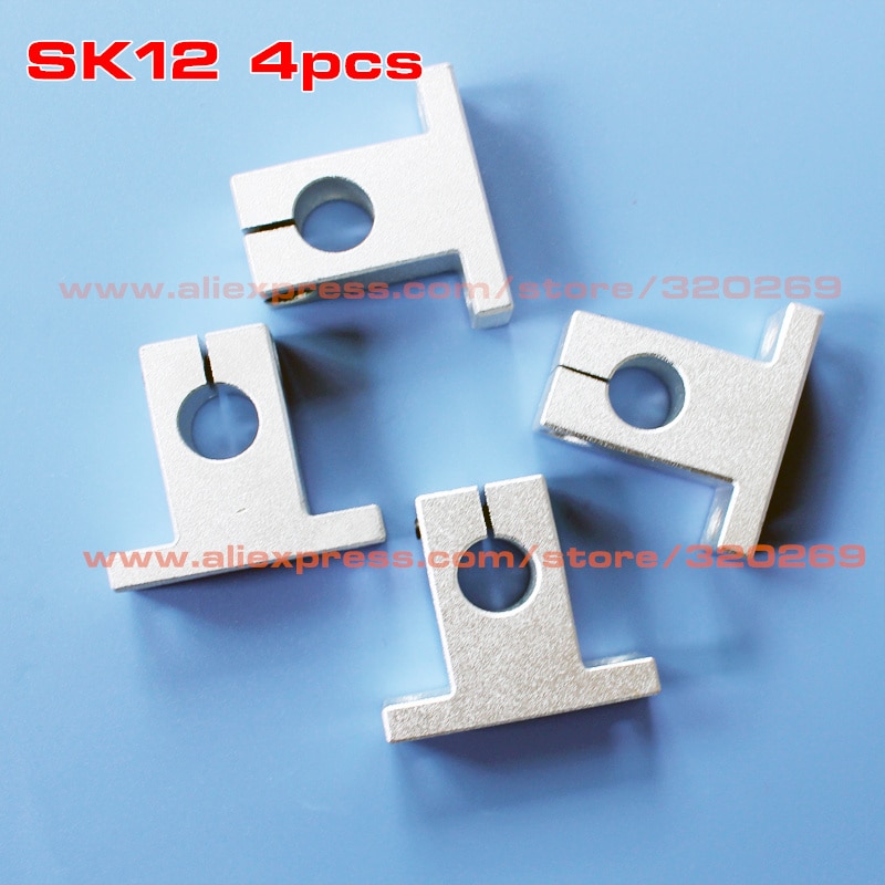 4pcs x SK12 SH12A 12mm 선형 레일 샤프트 지원 XYZ 테이블 CNC 부품